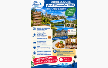 SORTIE A ST CHELY D APCHER SUIVI DU  RESTAURANT D APPLICATION